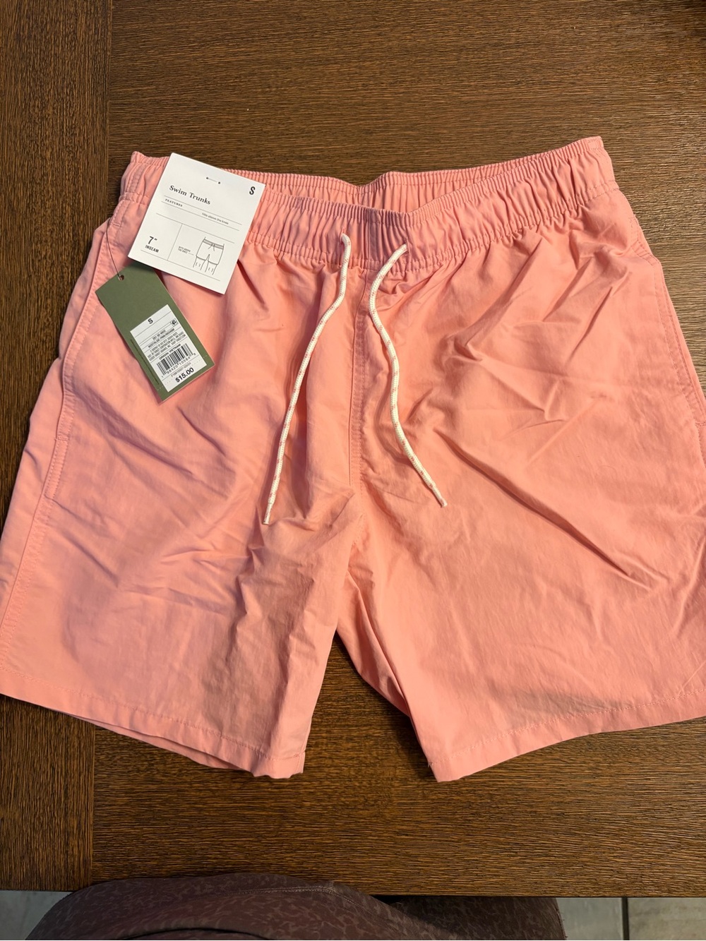 Goodfellow & Co Coral-Pink Swim Trunks with Drawstring